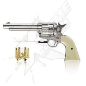Revolver Colt Peacemaker Nickel CO2 Full Metal Mira Laser .177 (4.5mm)