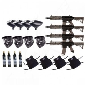 Paquete Campo 4 Marcadoras Tippmann TMC Tanque Hopper Chaleco Careta