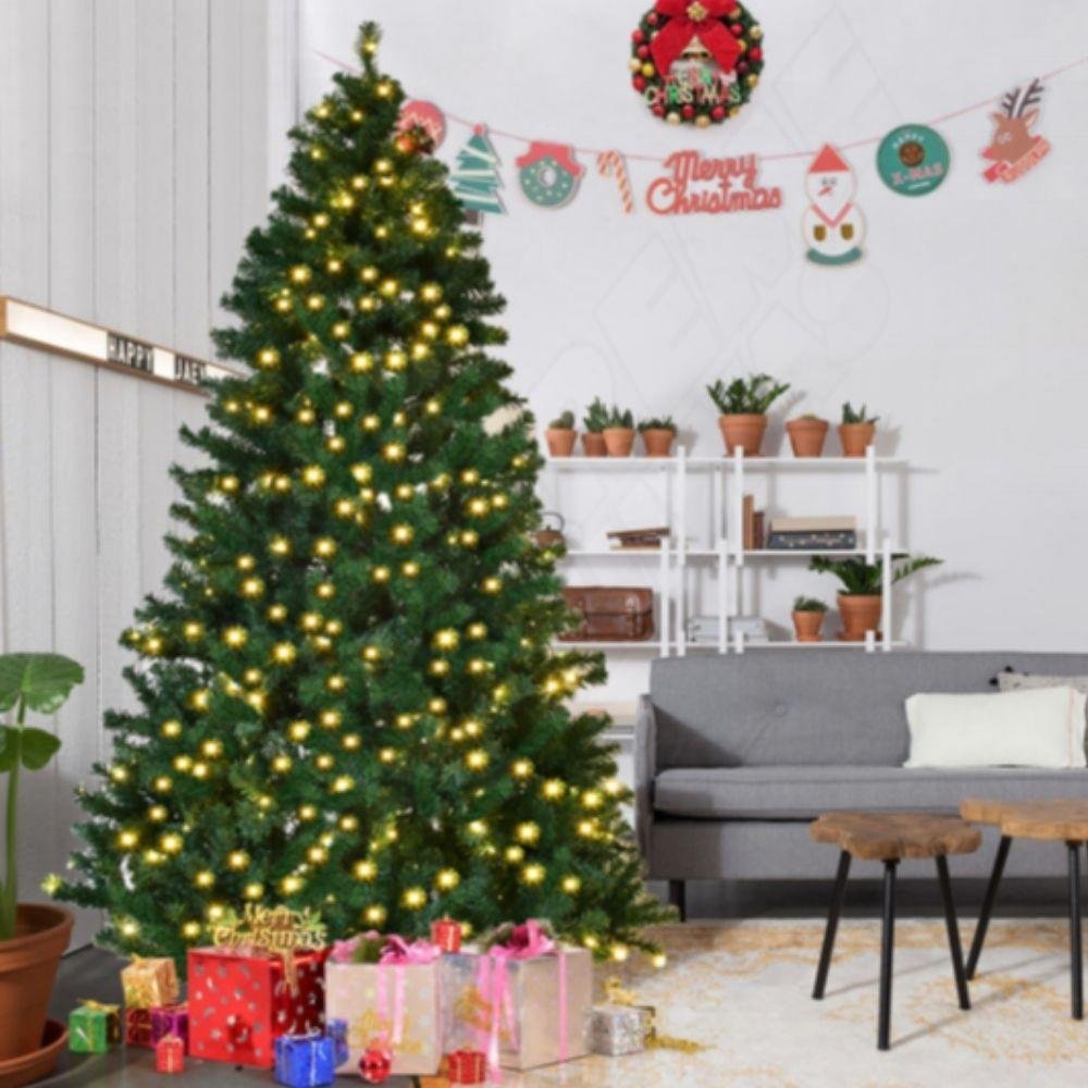 Árbol De Navidad Artificial Pvc Preiluminado 400 Luces Led