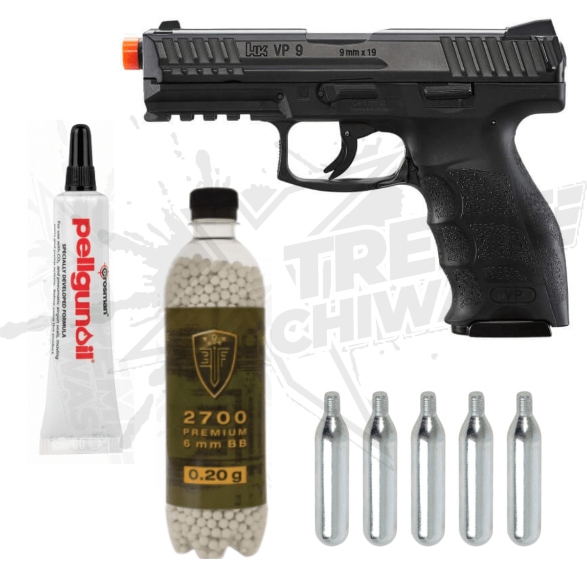 Pistola Airsoft HK VP9 Blowback CO2 Bbs 6mm