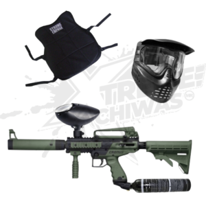 Paquete Marcadora Gotcha Tippmann Cronus Tactical Olivo CO2 .68