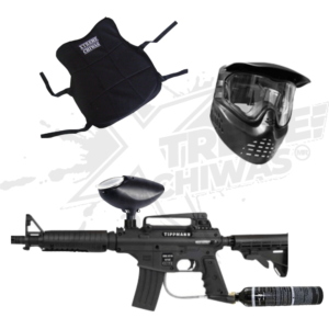 Paquete Marcadora Gotcha Tippmann Bravo One Elite Alpha Black CO2 .68