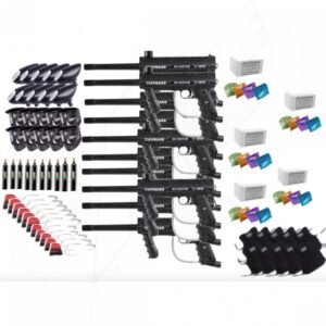 Paquete Para Campo Gotcha 10  Marcadoras 98 Custom 10 Chalecos 10 Tanques Co2 10 Caretas 10 Hopper 5 Cajas de pintura