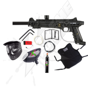 Marcadora Carver One Tippman Tanque Co2 12oz Hopper Chaleco Careta Negro