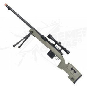 Rifle Airsoft Sniper MB4410 WellFire Con Bipode Mira 3-9x40 Verde Bbs 6mm