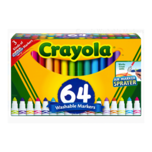 64 Marcadores Crayola Lavables Ancho Para Colorear
