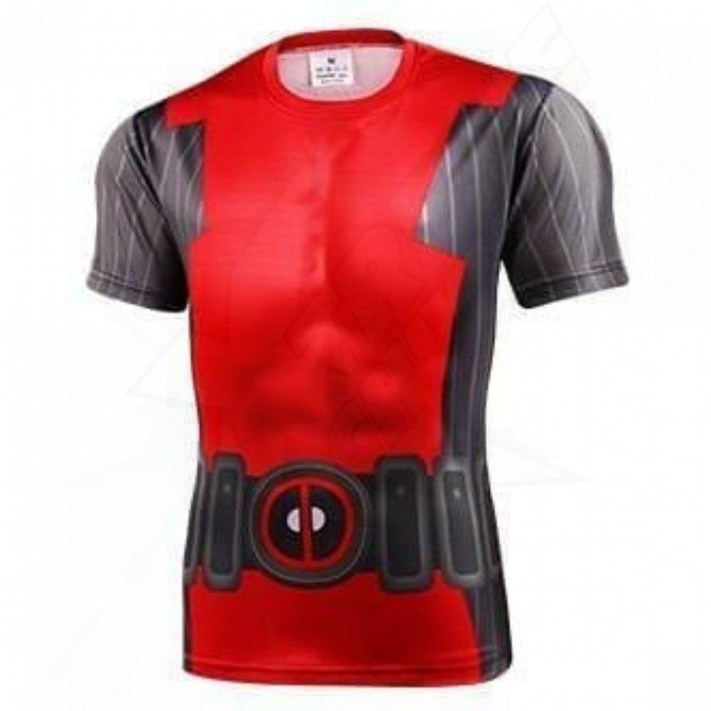 Camiseta Deadpool 3D Marvel Superhero Manga Corta