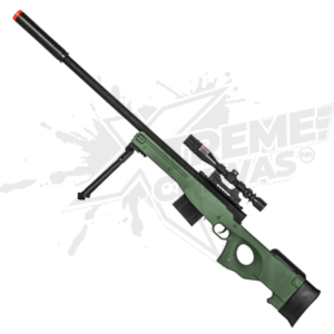 Rifle Airsoft P2703g Mira Punto Verde Bipode Bbs 6mm