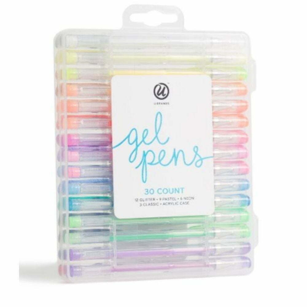 Plumas De Gel En Estuche 30pz Varios Colores