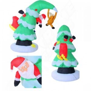 Inflable navideño santa Claus en árbol