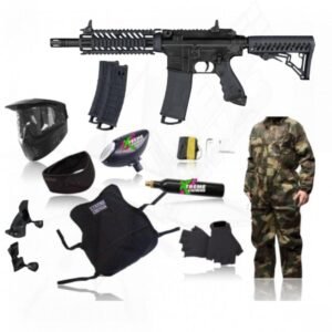 Equipo Marcadora Tippmann Tmc Magfed Negra Tanque Co2, Hopper, Careta, Chaleco, Cuellera, Guantes, Overol