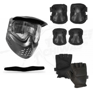 Paquete Careta Gen Global Rodilleras Guantes Tácticos con Cuellera