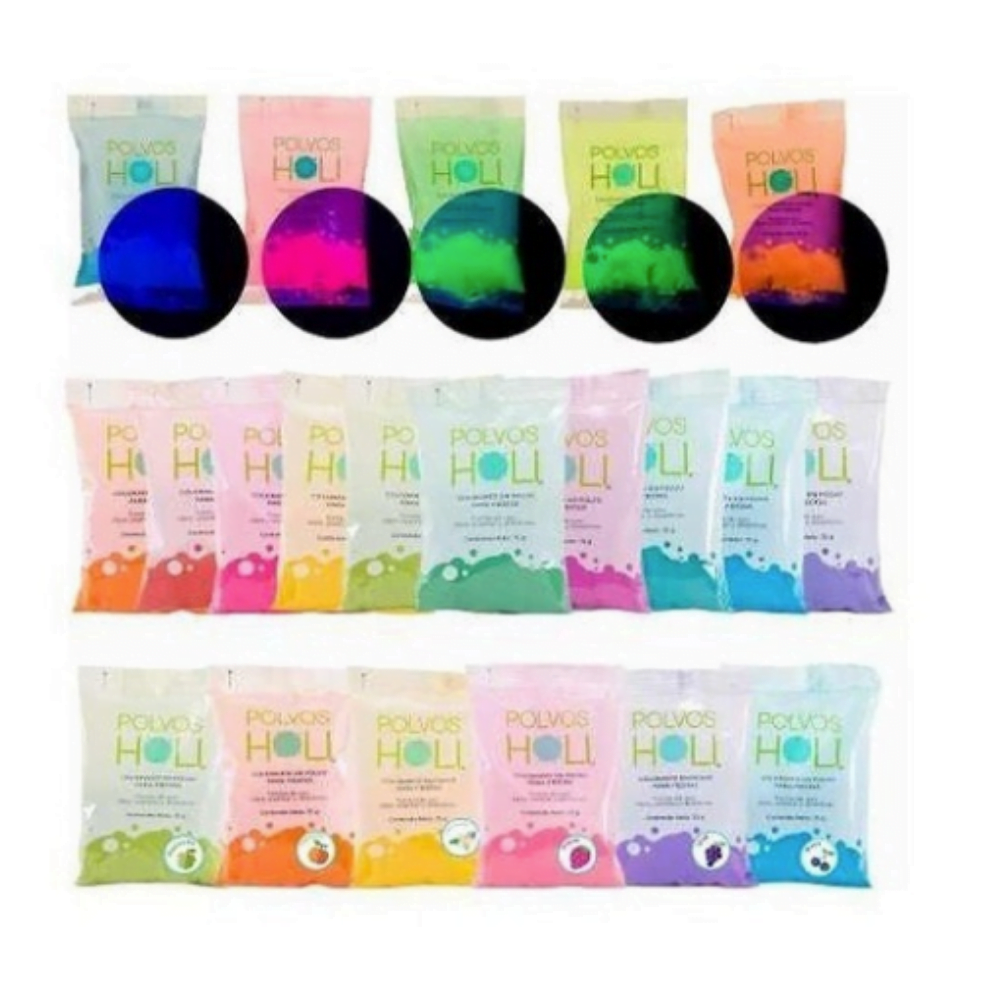 Pintura En Polvo Holi Original Bolsa Varios Colores 75g