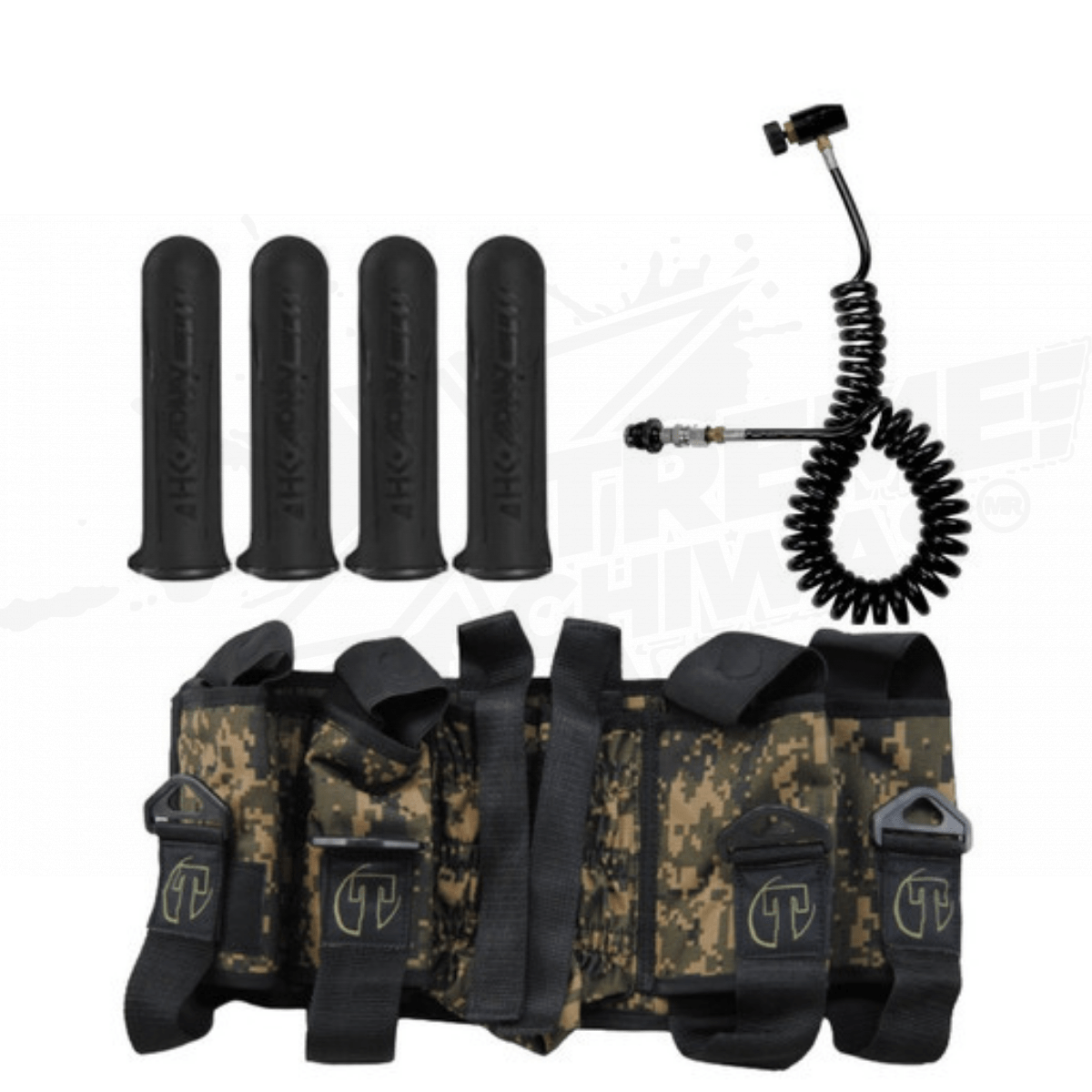 Paquete Gotcha Tippmann Arnes 4+1 Camuflajeado + Pods + Linea Remoto