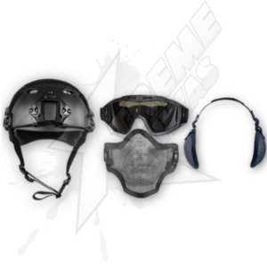 Casco Careta Lentes Mascara Orejeras