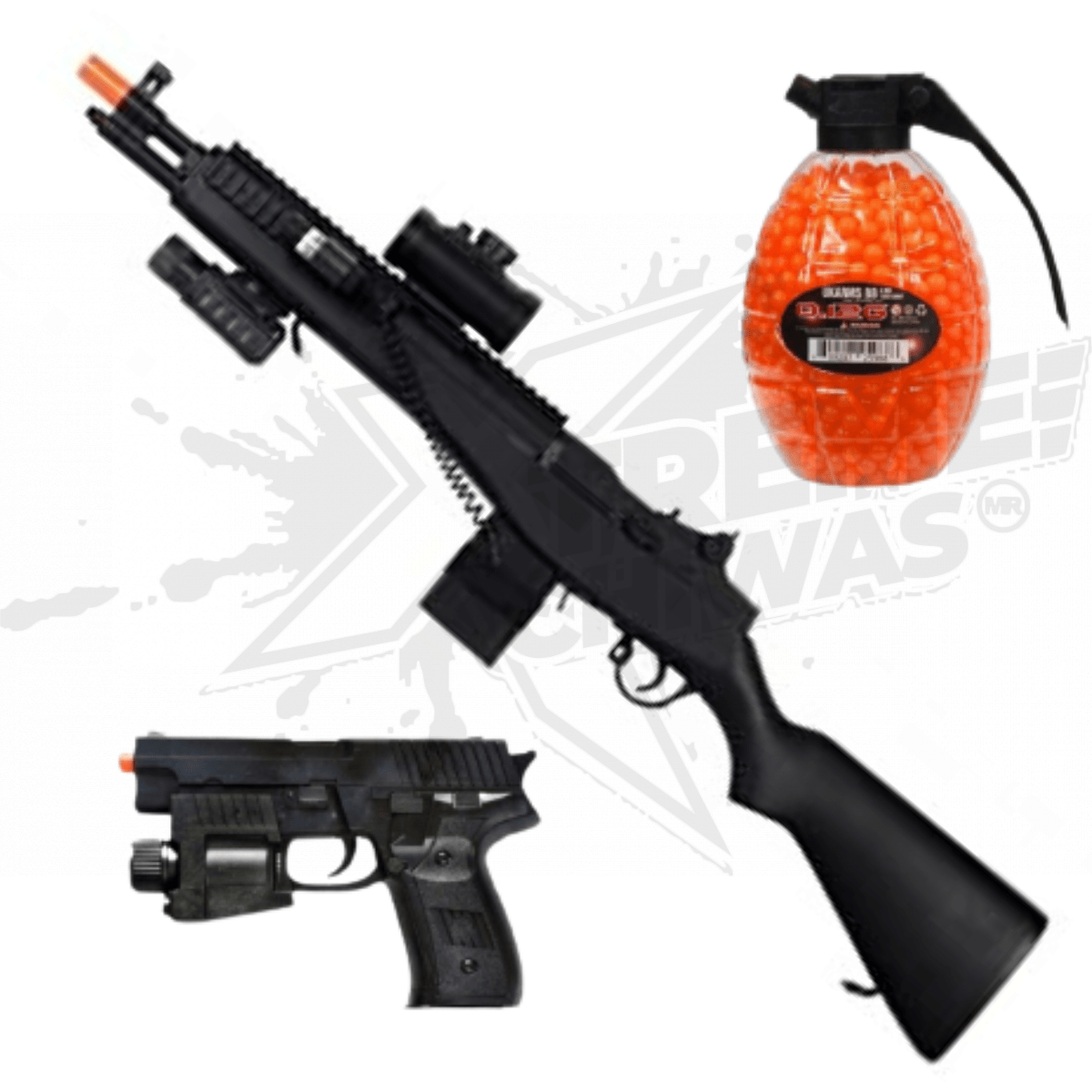 Rifle Airsoft Socom M14 Combo Laser Resorte Bbs 6mm