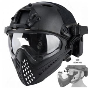 Careta Mascara Piloto Negra Wosport