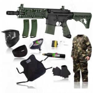 Equipo Marcadora Tippmann Tmc Magfed Olivo Tanque Co2, Hopper, Careta, Chaleco, Cuellera, Guantes, Overol
