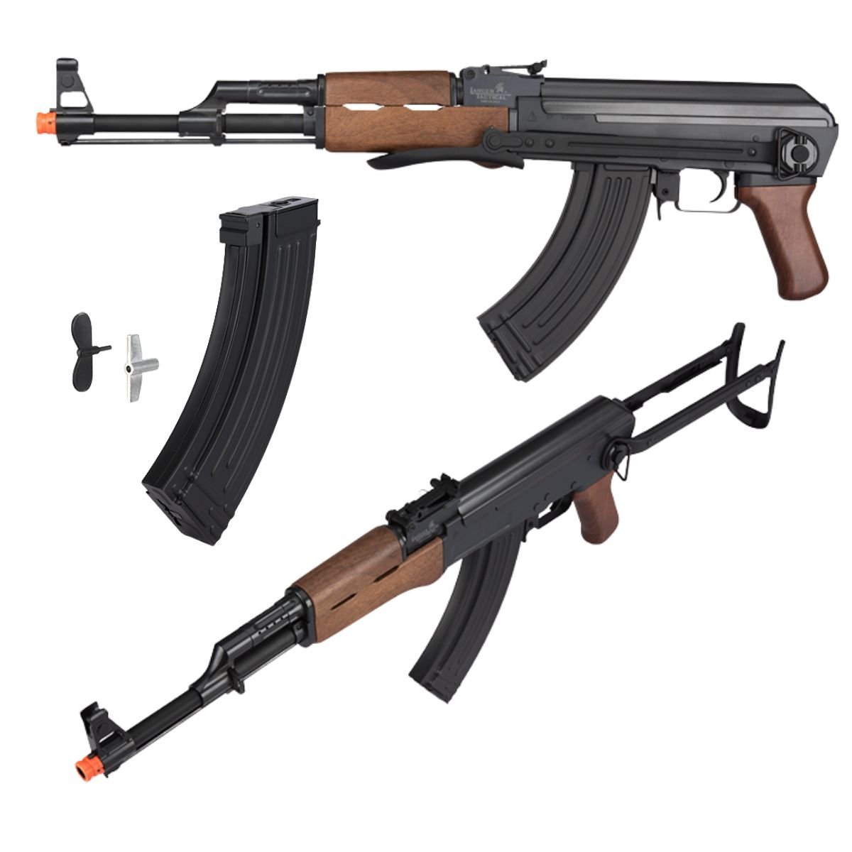 Rifle Airsoft Lancer Tactical AK47 AEG Negro/Madera Bbs 6mm - Image 8