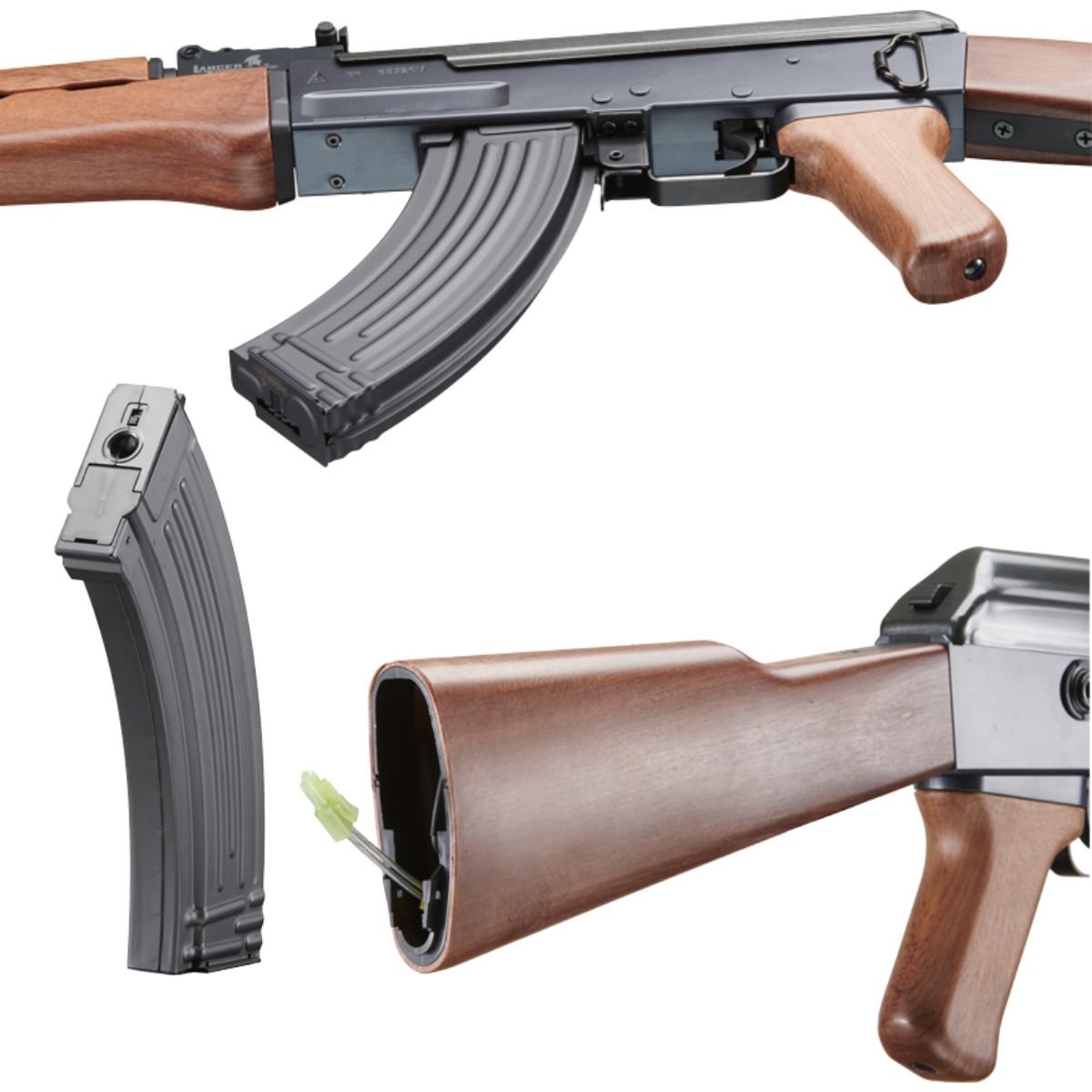 Lancer Tactical Airsoft Full Metal AK-47 AEG Negro-Madera PAQUETE - Image 5