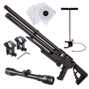 Paquete Rifle Avenge-x Tactical .25 6.35mm Tubo 210cc 980 ft/sec Mira Bomba