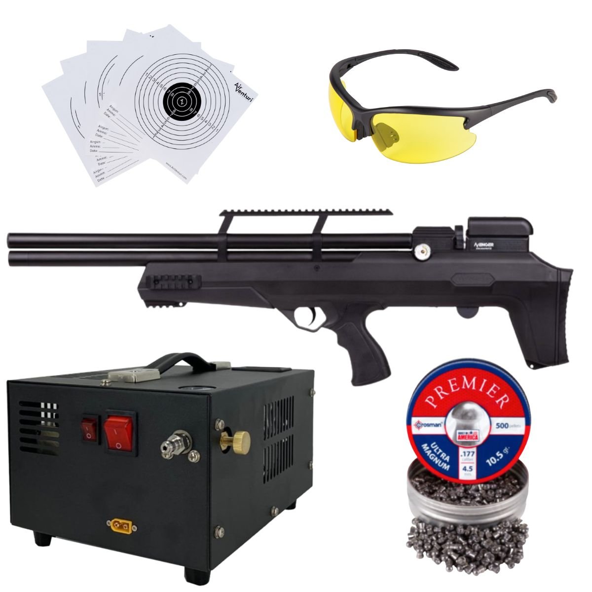 Rifle Avenger Bullpup PCP Aire .177 (4.5mm) LENTES, PELLETS Y COMPRESOR - Image 2