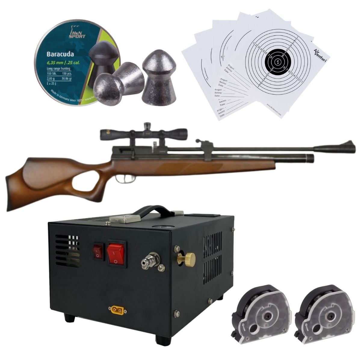 Rifle Aire PCP Beeman Commander .22 Mira, Pellets y Compresor - Image 2