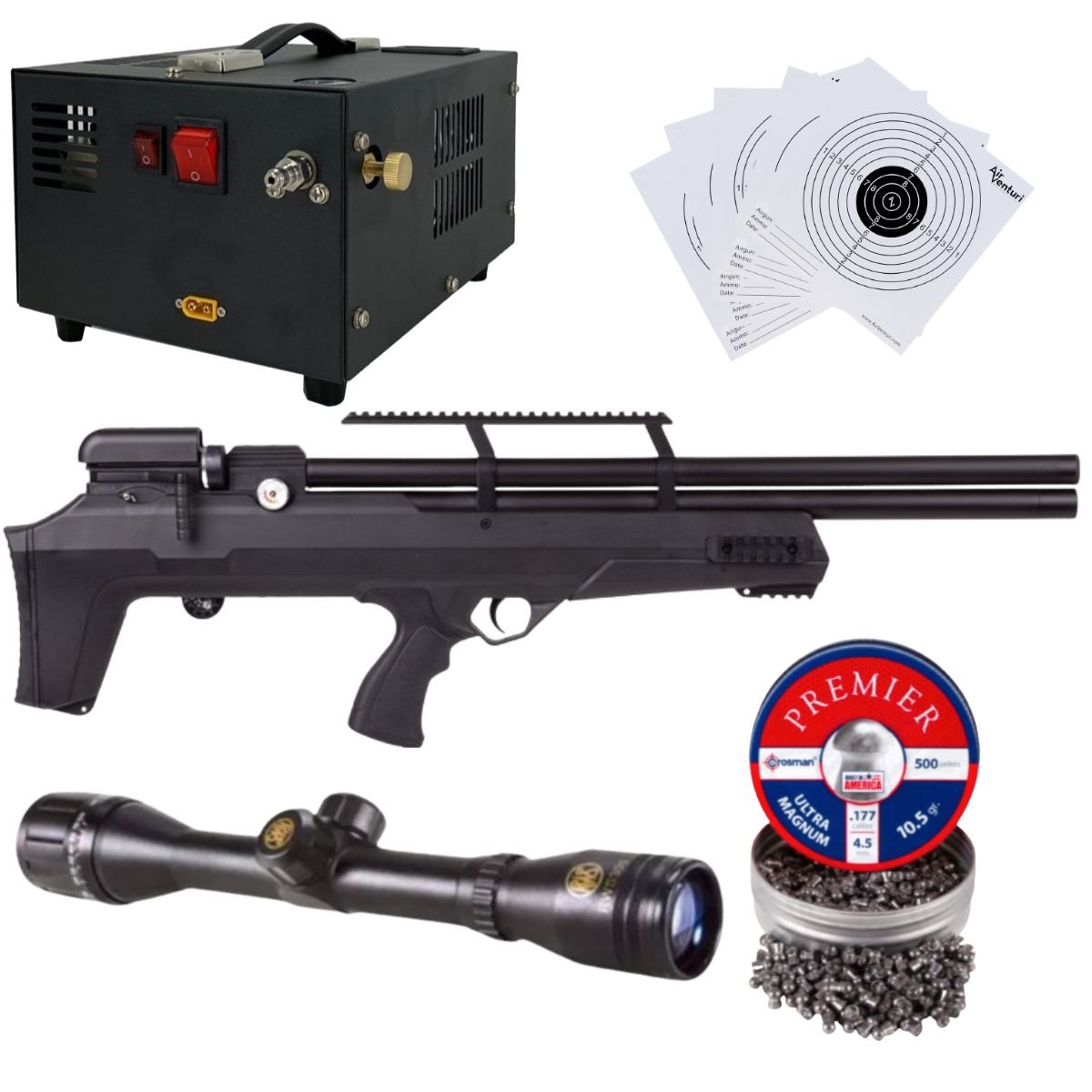 Rifle Avenger Bullpup PCP Aire .177 (4.5mm) COMPRESOR, PELLETS, MIRA - Image 2