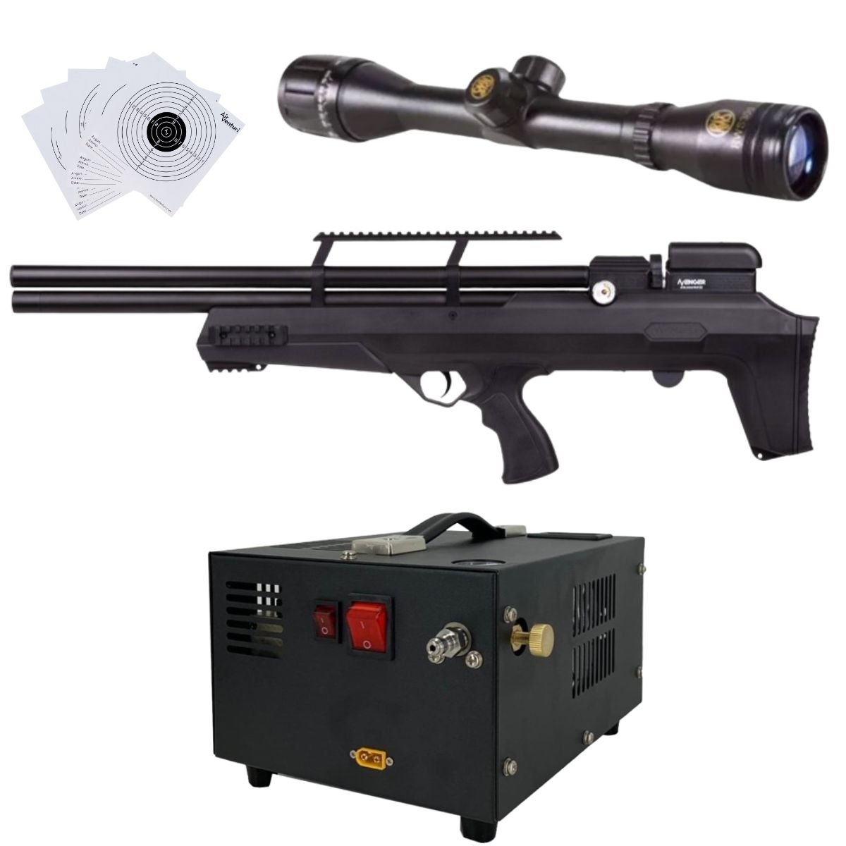 Rifle Avenger Bullpup PCP Aire .177 (4.5mm) COMPRESOR Y MIRA - Image 2