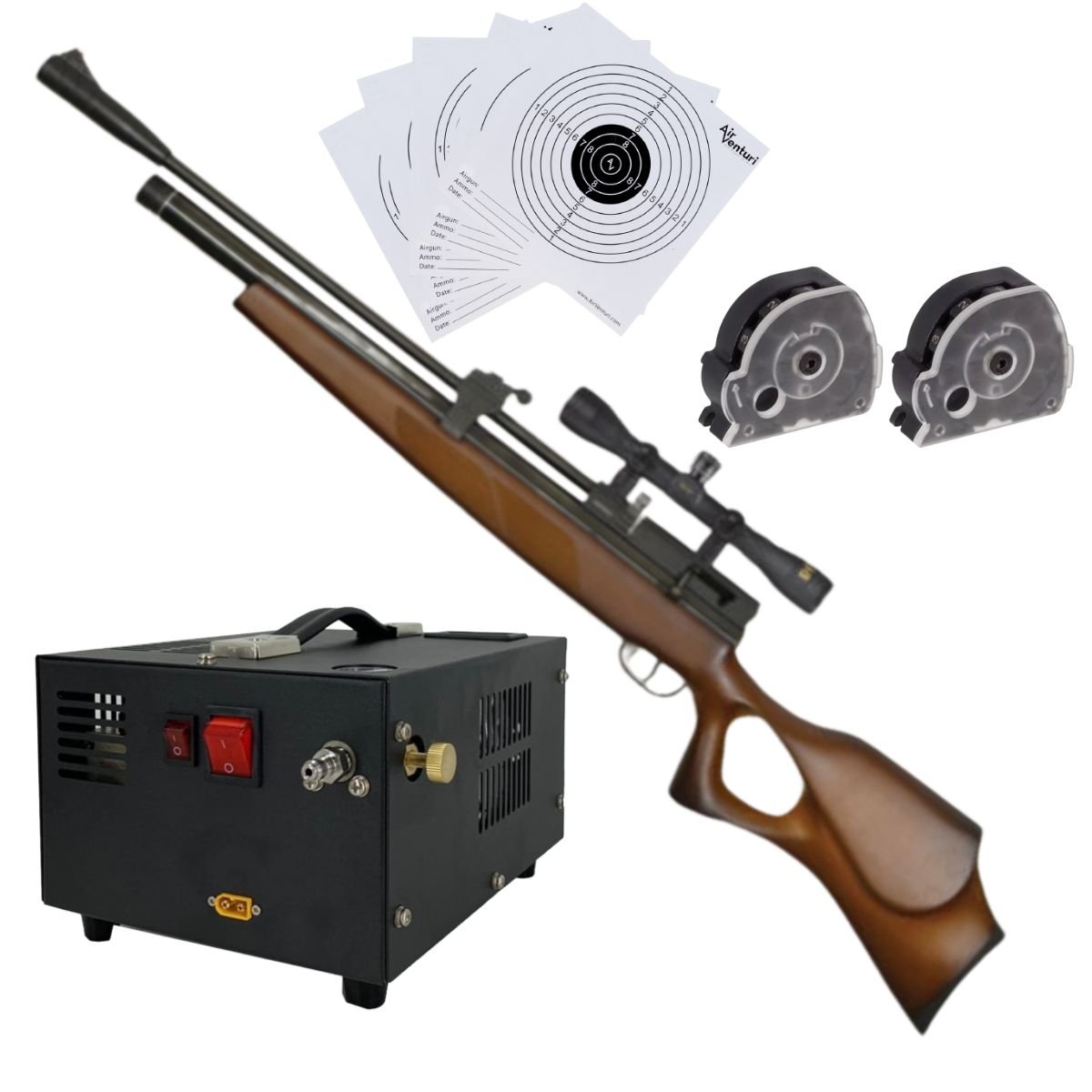 Rifle Aire PCP Beeman Commander .22 Mira y Compresor