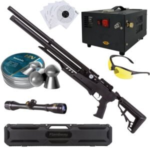Rifle de Tubo Air Venturi Avenge-X Tactical PCP .22 (5.5mm) 210cc Kit C/Compresor, Pellets, Mira, Lentes, Estuche