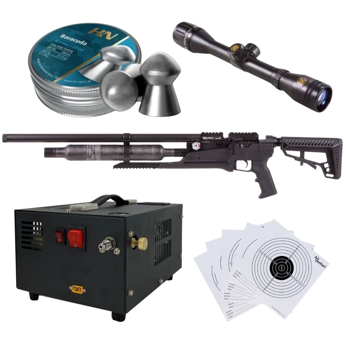 Rifle Air Venturi Avenge-X Tactical PCP .22 (5.5mm) BOTELLA 400cc Kit C/Compresor - Image 2