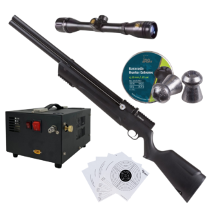 Rifle Avenger PCP Air Venturi Cal .25 Polímero Kit C/Compresor, Pellets, Mira, Targets.