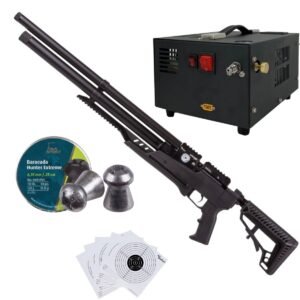 Rifle Air Venturi Avenge-x Tactical PCP .25 (6.35mm) TUBO 210cc Kit c/compresor, pellets, targets.