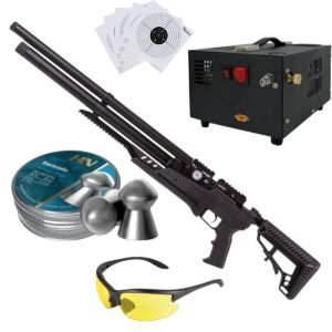 Rifle Air Venturi Avenge-X Tactical PCP .22 (5.5mm) TUBO 210cc Kit C/Compresor, pellets, lentes, targets.