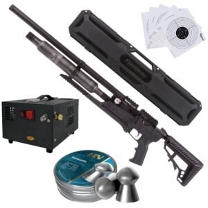 Rifle Air Venturi Avenge-X Tactical PCP .22 (5.5mm) BOTELLA 400cc Kit C/Compresor, estuche, pellets, targets.