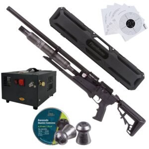 Rifle Air Venturi Avenge-X Tactical PCP .25 (6.35mm) BOTELLA 400cc Kit C/Compresor, estuche, pellets, targets