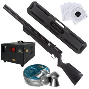 Rifle Avenger PCP Air Venturi Cal .22 Polímero Kit C/Compresor, Pellets, Estuche, Targets.