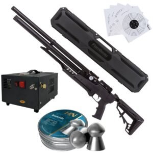 Rifle Air Venturi Avenge-X Tactical PCP .22 (5.5mm) TUBO 210cc Kit C/Compresor, pellets, estuche, targets.