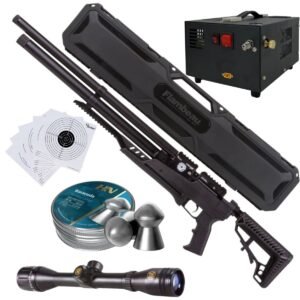 Rifle Air Venturi Avenge-X Tactical PCP .22 (5.5mm) TUBO 210cc Kit C/Compresor, pellets, estuche, mira, targets.