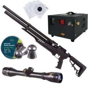 Rifle Air Venturi Avenge-x Tactical PCP .25 (6.35mm) TUBO 210cc Kit c/compresor, pellets, mira, targets.