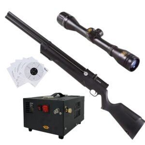 Rifle Avenger PCP Air Venturi Cal .25 Polímero Kit C/Compresor, Mira, Targets.