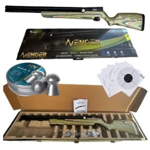 Rifle Pcp Avenger Culata Laminada Camuflaje Montaña Verde Con Pellets Cal .22