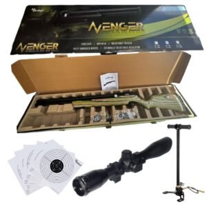 Rifle Pcp Avenger Kit Mira Bomba Cal .25 Culata Laminada Camuflaje Montaña Verde