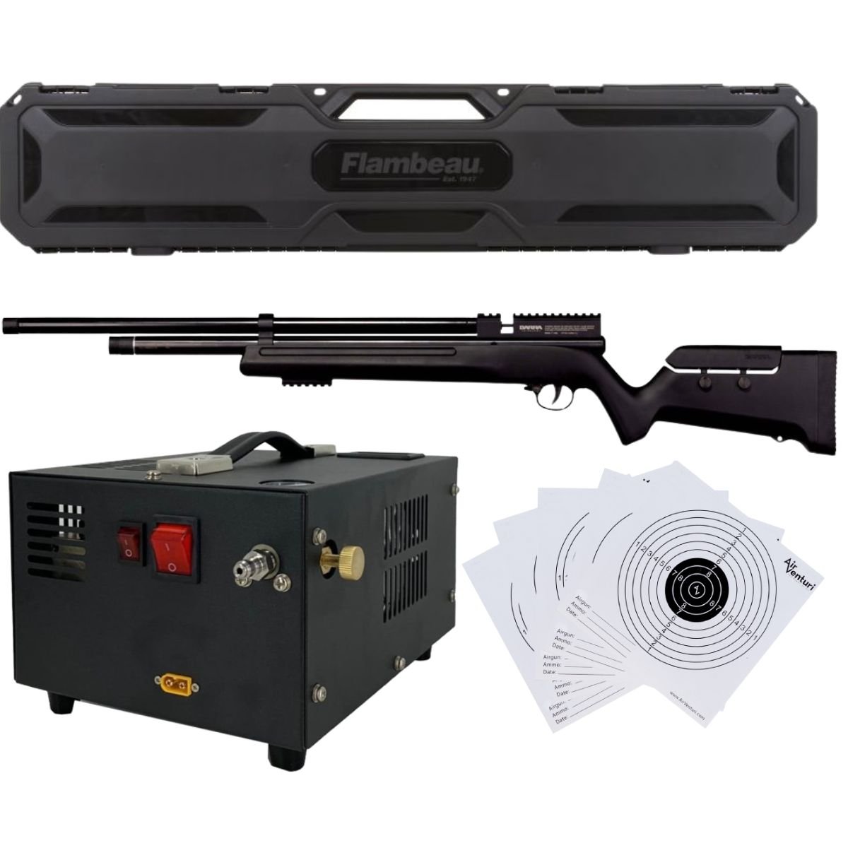 Rifle Barra Aire PCP .22 1100Z Compresor, Estuche, Targets. - Image 2