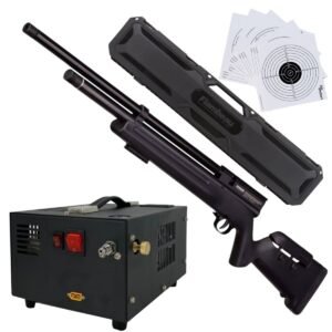 Rifle Barra Aire PCP .22 1100Z Compresor, Estuche, Targets.