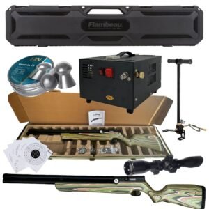 Rifle Pcp Avenger Camuflaje Edición Limitada Kit Estuche, Compresor, Bomba, Mira Y Pellets Calibre .22