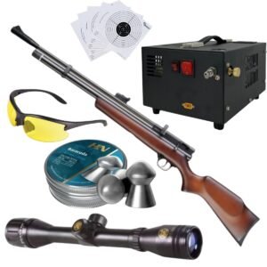 Rifle de Aire Beeman  Chief II 1328 .22 PCP Compresor, Pellets, Mira, Lentes, Targets.
