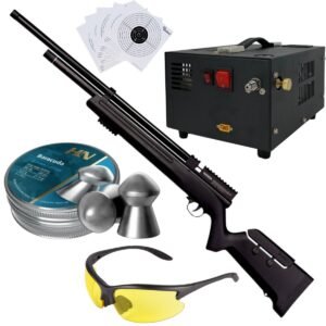Rifle Barra Aire PCP .22 1100Z Compresor, Pellets, Lentes, Targets