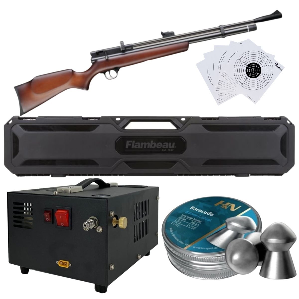 Rifle de Aire Beeman Chief II 1328 .22 PCP Compresor, Pellets, Targets. - Image 2